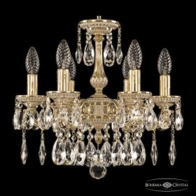 Люстра Бронзовая BOHEMIA IVELЕ CRYSTAL 75101/6/125 A GW Золото Белёное, Латунь / Богемия Ивеле Кристалл