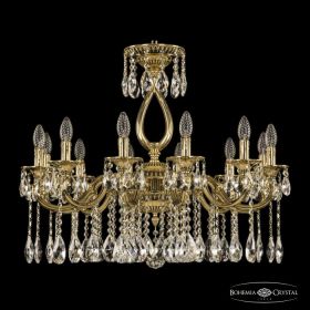 Люстра Бронзовая BOHEMIA IVELЕ CRYSTAL 73301/12/250 A GB Золото Черненое, Латунь / Богемия Ивеле Кристалл