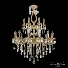 Люстра Бронзовая BOHEMIA IVELЕ CRYSTAL 71302/12+6/250/2D B FP Патина, Латунь / Богемия Ивеле Кристалл