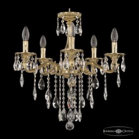 Люстра Бронзовая BOHEMIA IVELЕ CRYSTAL 73102/5/175 B G Золото, Латунь / Богемия Ивеле Кристалл