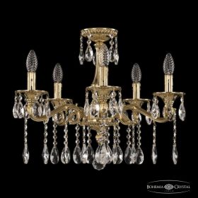 Люстра Бронзовая BOHEMIA IVELЕ CRYSTAL 73102/5/175 A G Золото, Латунь / Богемия Ивеле Кристалл