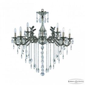 Люстра Бронзовая BOHEMIA IVELЕ CRYSTAL 71119/12+4/285 B NW FE1S Никель Беленый, Латунь / Богемия Ивеле Кристалл
