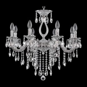 Люстра Бронзовая BOHEMIA IVELЕ CRYSTAL 71301/8/210 B NW Никель Беленый, Латунь / Богемия Ивеле Кристалл