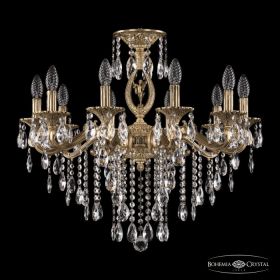 Люстра Бронзовая BOHEMIA IVELЕ CRYSTAL 72402/10/210 B FP FA5S Патина, Латунь / Богемия Ивеле Кристалл