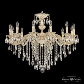 Люстра Бронзовая BOHEMIA IVELЕ CRYSTAL 71202/12/300 B GW Золото Белёное, Латунь / Богемия Ивеле Кристалл