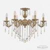 Люстра Бронзовая BOHEMIA IVELЕ CRYSTAL 71202/6/210 B FP Патина, Латунь / Богемия Ивеле Кристалл