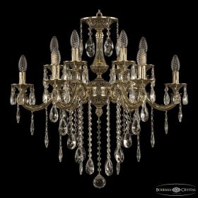 Люстра Бронзовая BOHEMIA IVELЕ CRYSTAL 71118/12/225 B GB Золото Черненое, Латунь / Богемия Ивеле Кристалл