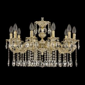 Люстра Бронзовая BOHEMIA IVELЕ CRYSTAL 71201/10/210 A GW Золото Белёное, Латунь / Богемия Ивеле Кристалл