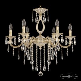 Люстра Бронзовая BOHEMIA IVELE CRYSTAL 72301/6/210 В GW Золото Белёное, Латунь / Богемия Ивеле Кристалл