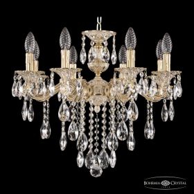 Люстра Бронзовая BOHEMIA IVELE CRYSTAL 72202/8/175 В GW Золото Белёное, Латунь / Богемия Ивеле Кристалл
