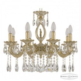 Люстра Бронзовая BOHEMIA IVELE CRYSTAL 71401/8/175 А GW FH1S Золото Белёное, Латунь / Богемия Ивеле Кристалл