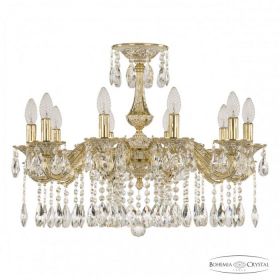 Люстра Бронзовая BOHEMIA IVELE CRYSTAL 71102/10/210 А GW Золото Белёное, Латунь / Богемия Ивеле Кристалл