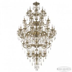 Люстра Бронзовая BOHEMIA IVELE CRYSTAL 72101/8+8+16+8+8/360/5D В GВ Золото Черненое, Латунь / Богемия Ивеле Кисталл