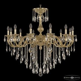 Люстра Бронзовая BOHEMIA IVELE CRYSTAL 71101/12/360 В G Золото, Латунь / Богемия Ивеле Кристалл