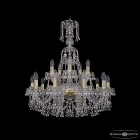 Люстра Хрустальная BOHЕMIA IVЕLЕ CRYSTAL 1409/10+5/240/XL-77 G Золото, Стекло / Богемия Ивеле Кристалл