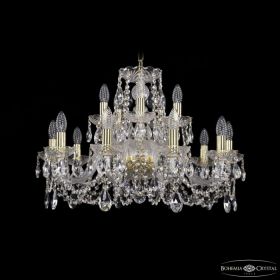 Люстра Хрустальная BOHЕMIA IVЕLЕ CRYSTAL 1402/10+5/240 G Золото, Стекло / Богемия Ивеле Кристалл