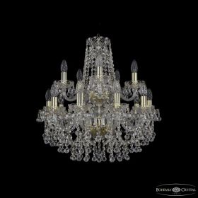 Люстра Хрустальная BOHЕMIA IVЕLЕ CRYSTAL 1409/10+5/195/2D G Золото, Стекло / Богемия Ивеле Кристалл