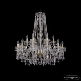Люстра Хрустальная BOHЕMIA IVЕLЕ CRYSTAL 1403/12+6/300/H-95 G Золото, Стекло / Богемия Ивеле Кристалл