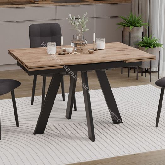 Стол обеденный «Джаггер» Тип 3 Черный муар, Веллингтон