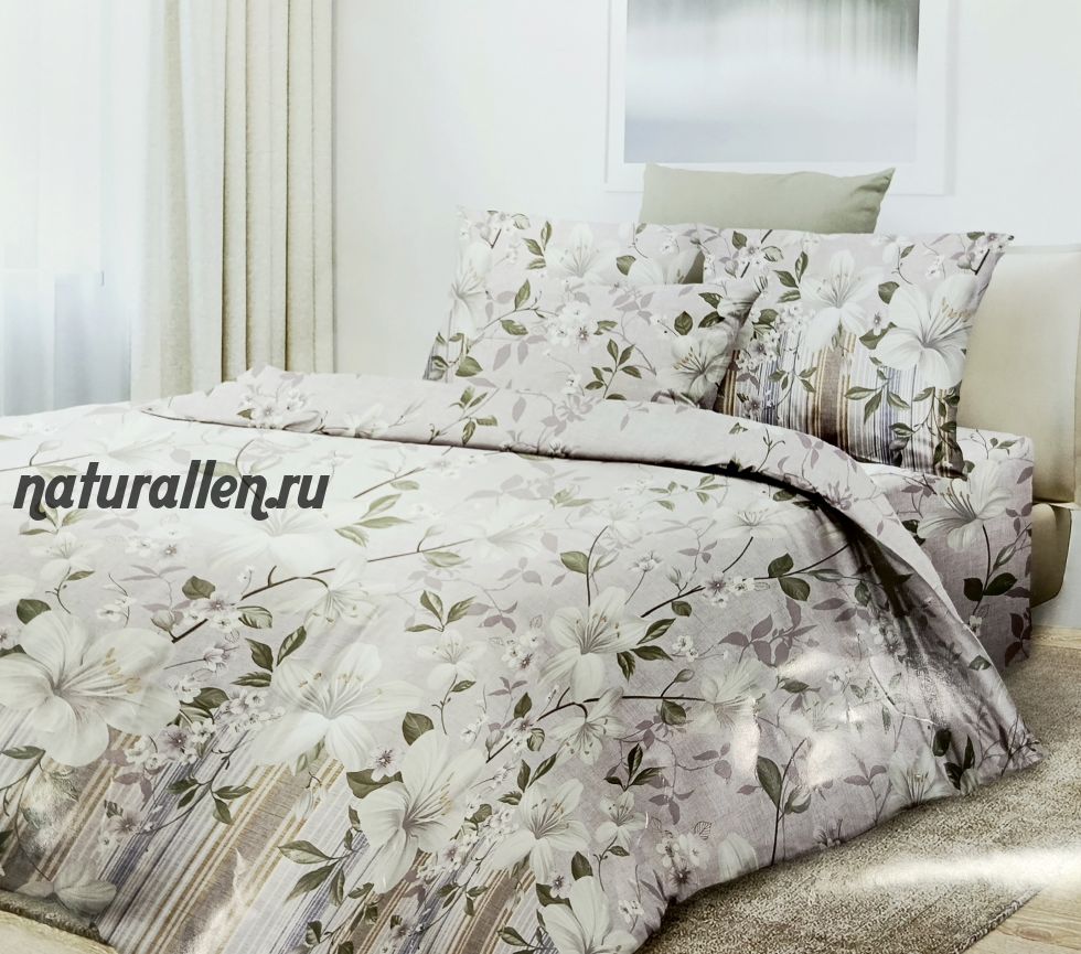 КПБ 1,5 сп Бязь премиум 140гр/м3 цветы