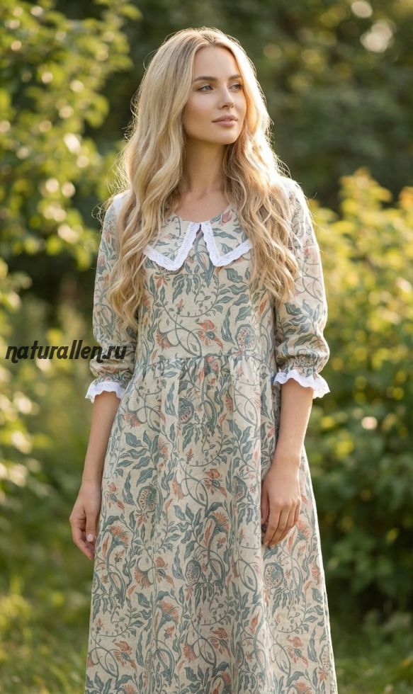 Платье льняное  в стиле Бохо