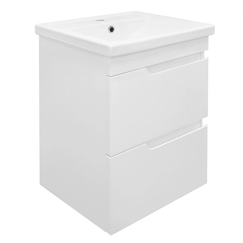 Комплект Тумба Azario KANTRI 50/2 500х400х650 подвесная, с раковиной, белый глянец CS00097246