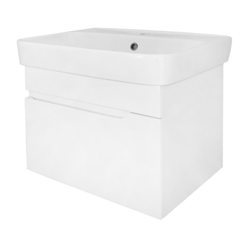 Комплект Тумба Loranto Mari NEW 600х420х490 подвесная, с раковиной, белый CS00105327