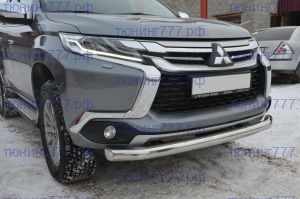 Защита переднего бампера, UKK, сталь ф 76мм на Паджеро Спорт 3