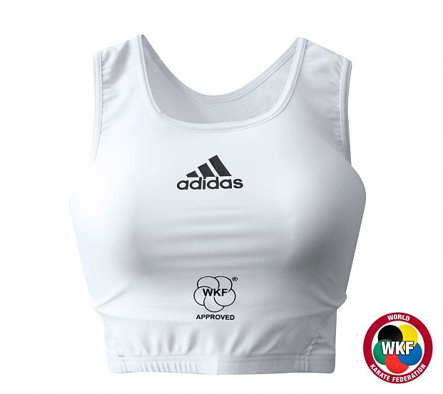 Защита груди Adidas женская WKF Lady Protector белая, размер M, артикул 666.14