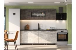 Кухонный гарнитур "КГ 9"  2м.  Цемент тёмный/Цемент светлый