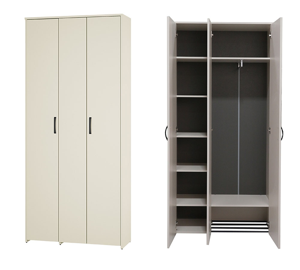 Ольга - 33 шкаф 3 ств. (Милк, Сатин)