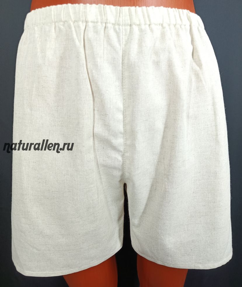 Шорты домашние мужские из льна (серые)