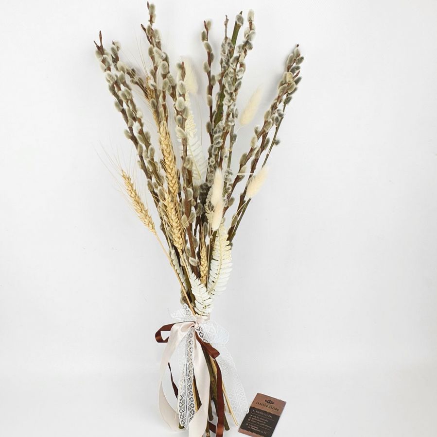 Эко букет верба с пшеницей