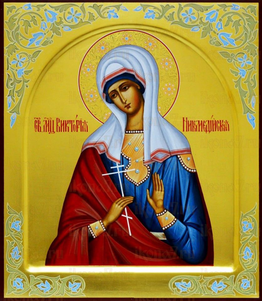 Рукописная икона Виктория Никомидийская на липовой доске (ктг6-22311)