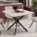 Стол обеденный раздвижной «Лиссабон» Тип 1 Черный муар, Белый