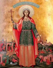 Икона Христина Лампсакийская (Печать на холсте на деревяной основе 2-3см)(20094)