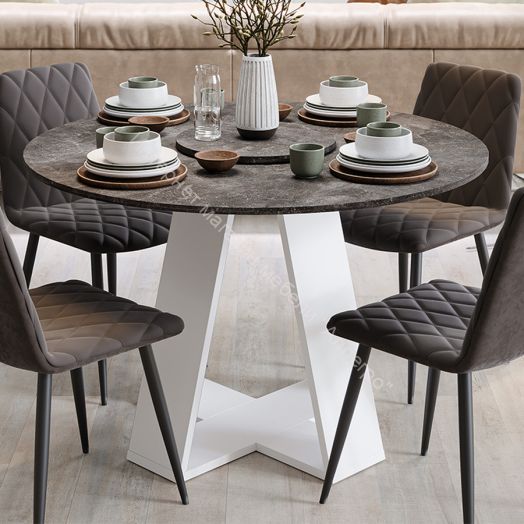 Стол обеденный «Райнер» Тип 1 Белый, Ателье темный