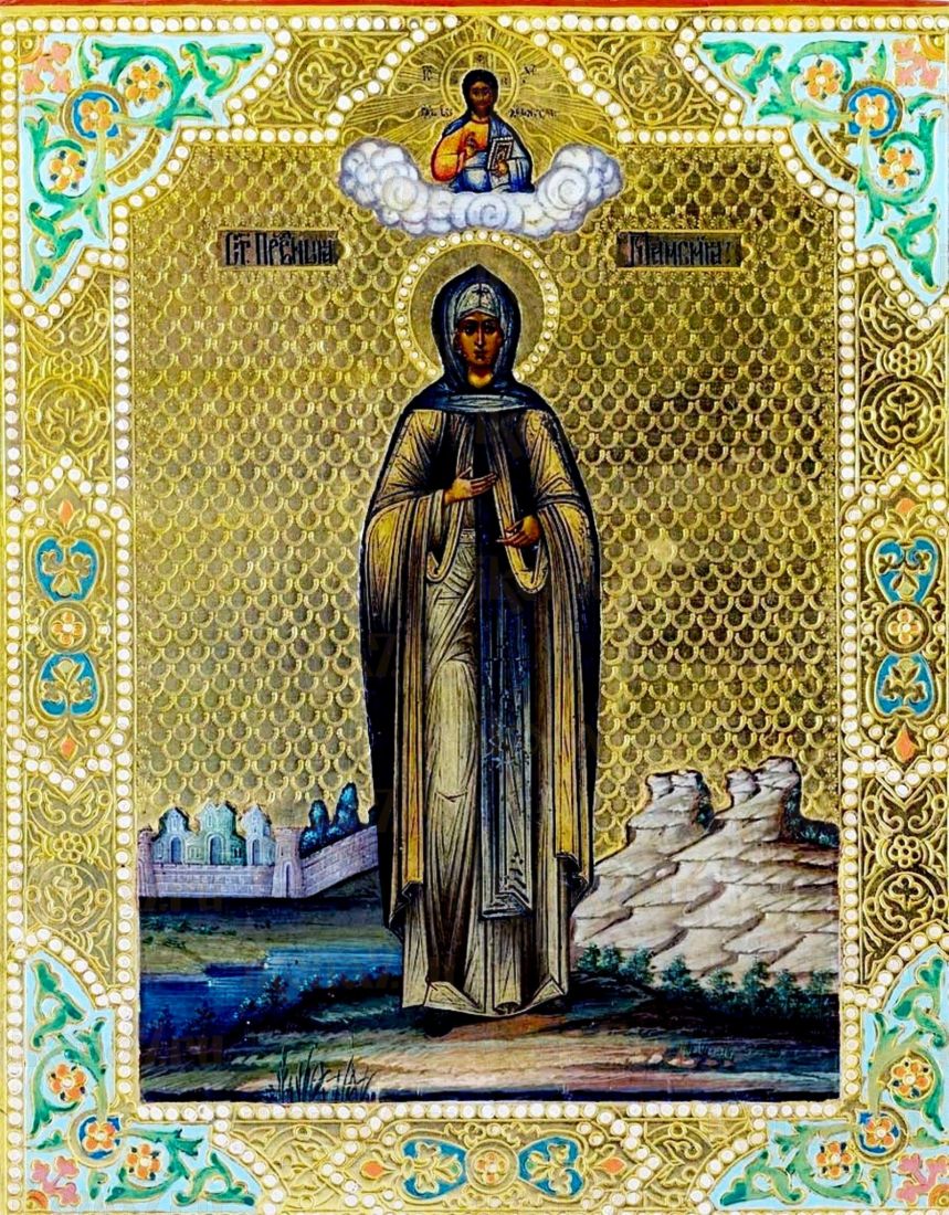 Рукописная икона Таисия Египетская на липовой доске (ктг10-22383)