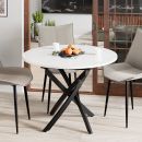 Стол обеденный раздвижной «Дуглас» Тип 1 Черный муар, Стекло глянцевое белое