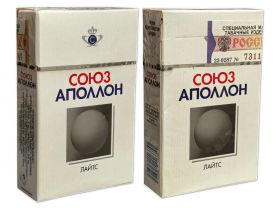 Сигареты - Союз АПОЛЛОН лайтс (белая). Россия, начало 200х годов. Редкие. Оригинал verified