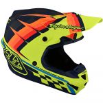Troy Lee Designs SE4 Polyacrylite MIPS Warped Yellow шлем для мотокросса и эндуро