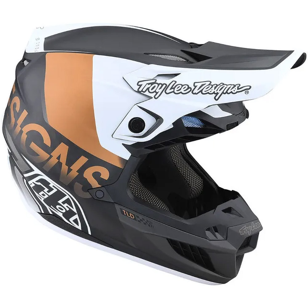 Troy Lee Designs SE5 Carbon MIPS Qualifier White/Bronze шлем для мотокросса и эндуро