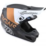 Troy Lee Designs SE5 Carbon MIPS Qualifier White/Bronze шлем для мотокросса и эндуро