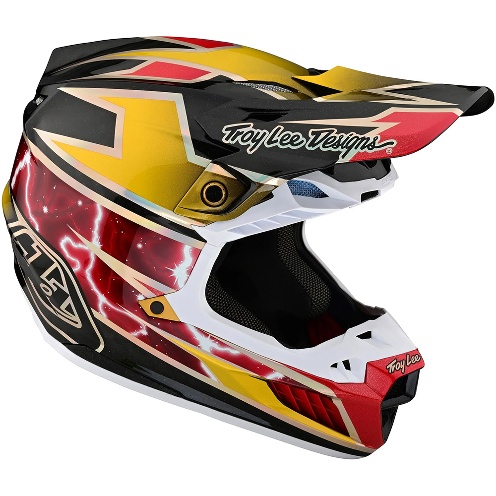 Troy Lee Designs SE5 DOT Carbon MIPS Lightning Gold шлем для мотокросса и эндуро