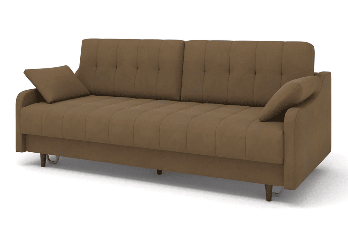 Диван прямой Женева механизм Тик-Так (Пантограф) велюр Палома шоколад (Paloma chocolate)-1
