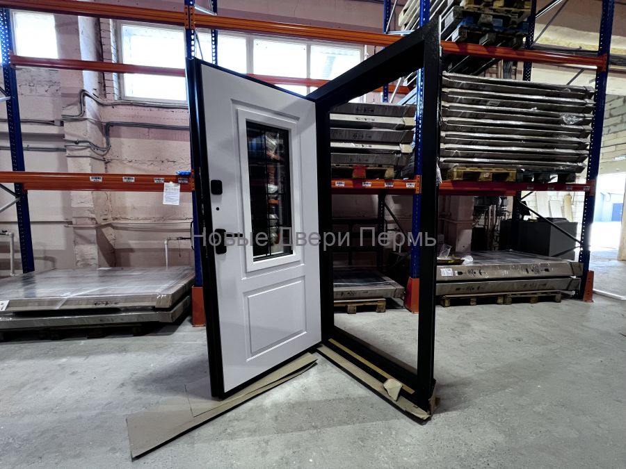 Уличная дверь Термо со стеклопакетом Винтер Панорама