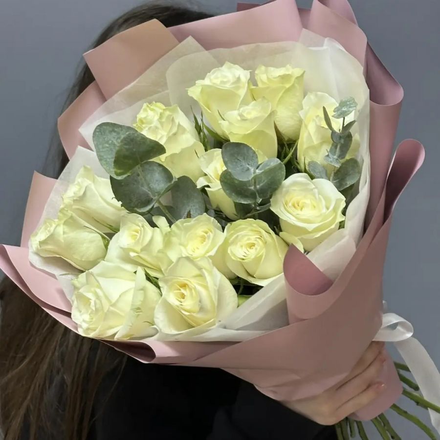 Розы Кения с эвкалиптом