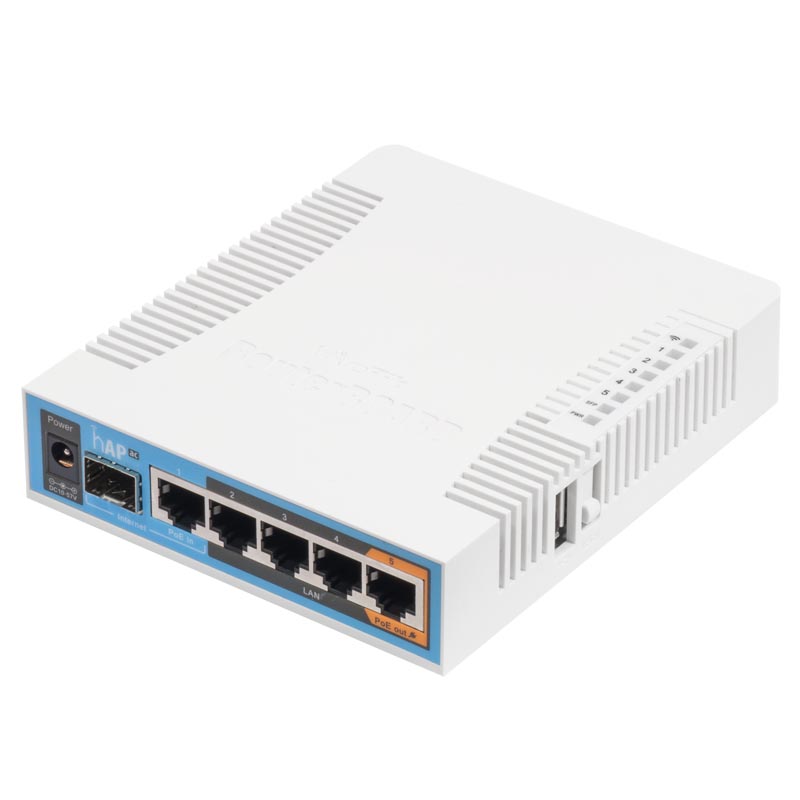 Беспроводной маршрутизатор Mikrotik hAP ac 2.4/5 ГГц, WWAN 150 Мб/с, RB962UiGS-5HacT2HnT