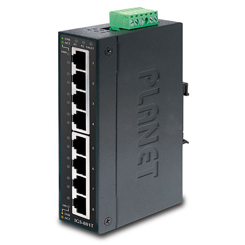 Промышленный коммутатор Planet IGS-801T Неуправляемый 8-ports, IGS-801T