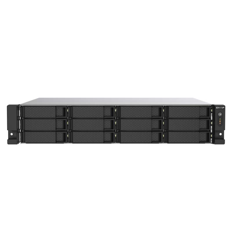 Сетевое хранилище NAS QNAP TS-1273AU-RP 12x3.5" Rack 2U чёрный, TS-1273AU-RP-8G